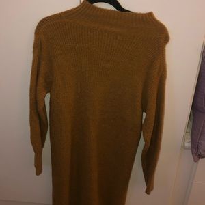 Brown/Mustard Sweater midi dress